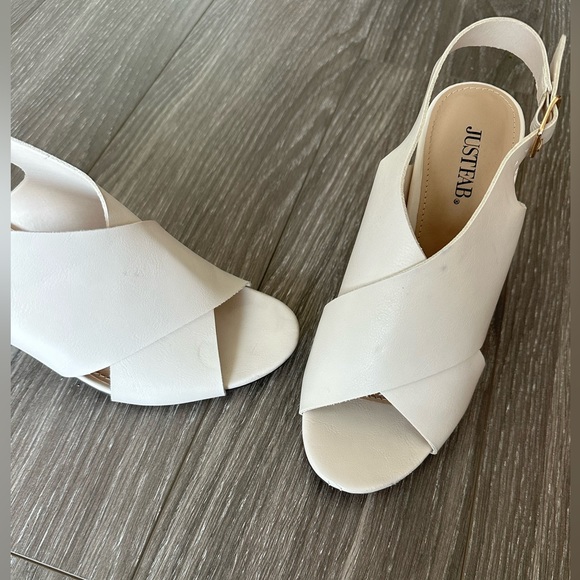 JUSTFAB Jayda Sling-Back Heeled Sandal- Bone - Picture 10 of 13